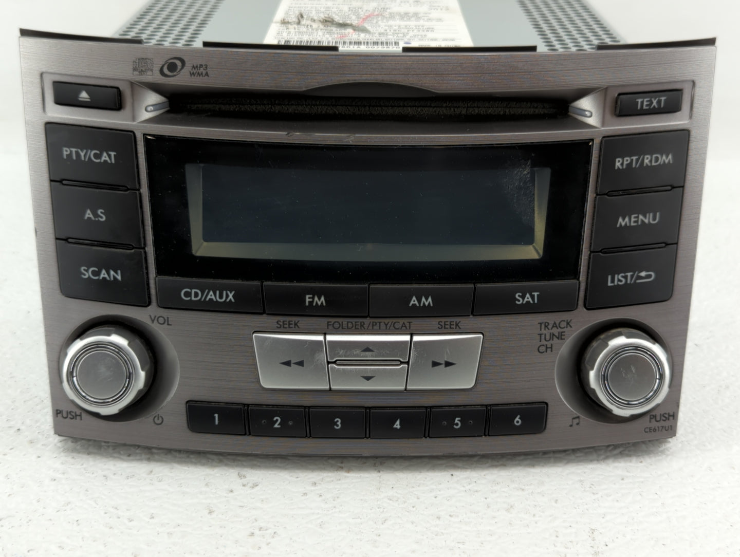 2012-2014 Subaru Legacy Radio AM FM Cd Player Receiver Replacement P/N:86201AJ61A Fits Fits 2012 2013 2014 OEM Used Auto Par