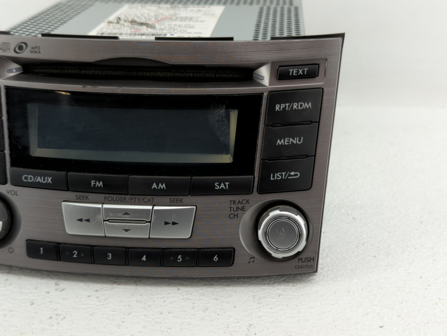 2012-2014 Subaru Legacy Radio AM FM Cd Player Receiver Replacement P/N:86201AJ61A Fits Fits 2012 2013 2014 OEM Used Auto Par