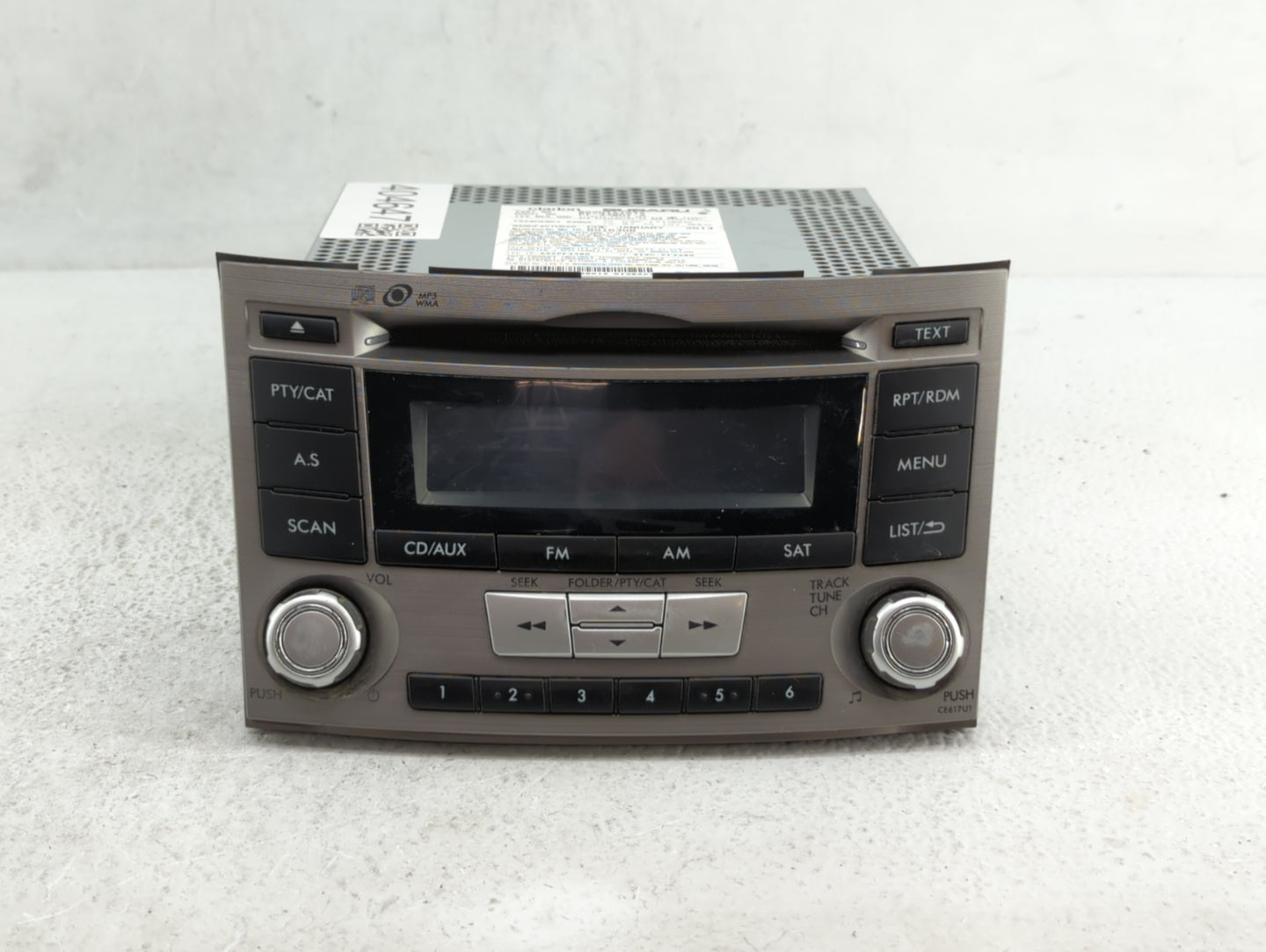 2012-2014 Subaru Legacy Radio AM FM Cd Player Receiver Replacement P/N:86201AJ61A Fits Fits 2012 2013 2014 OEM Used Auto Par