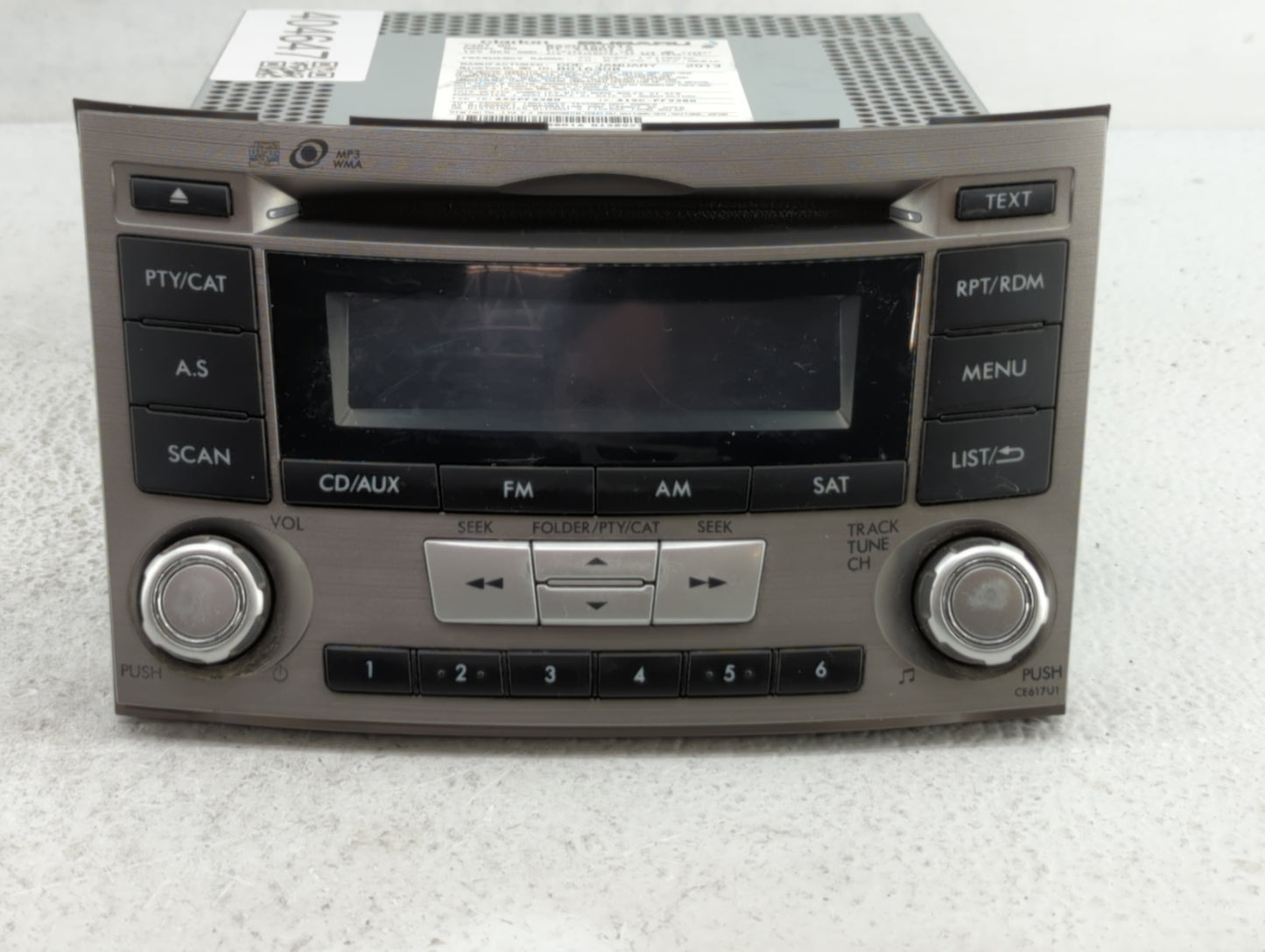 2012-2014 Subaru Legacy Radio AM FM Cd Player Receiver Replacement P/N:86201AJ61A Fits Fits 2012 2013 2014 OEM Used Auto Par