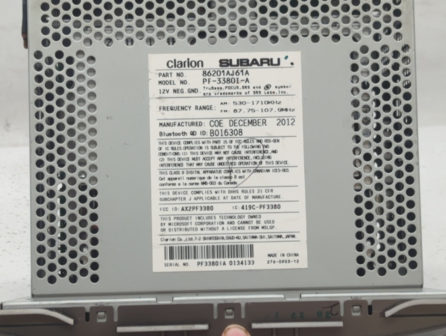 2012-2014 Subaru Legacy Am Fm Cd Player Radio Receiver - Oemusedautoparts1.com