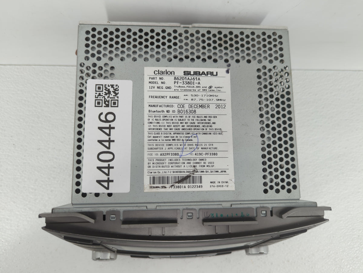 2012-2014 Subaru Legacy Am Fm Cd Player Radio Receiver 440446 - Oemusedautoparts1.com