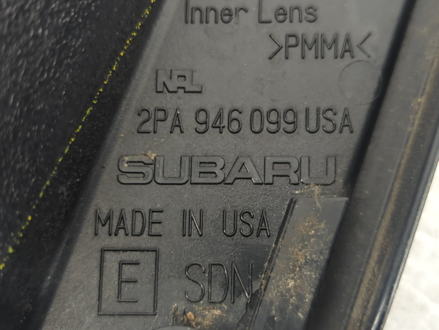 2010-2014 Subaru Legacy Tail Light Assembly Driver Left OEM P/N:2PA 946 099 Fits Fits 2010 2011 2012 2013 2014 OEM Used Auto