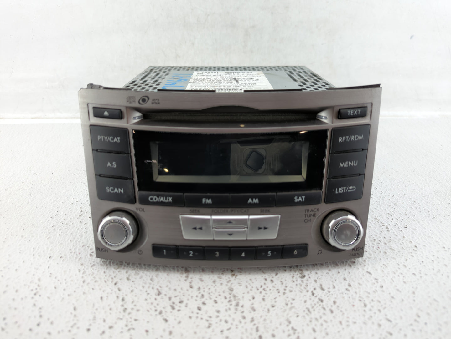 2012-2014 Subaru Legacy Radio AM FM Cd Player Receiver Replacement P/N:86201AJ61A Fits Fits 2012 2013 2014 OEM Used Auto Par