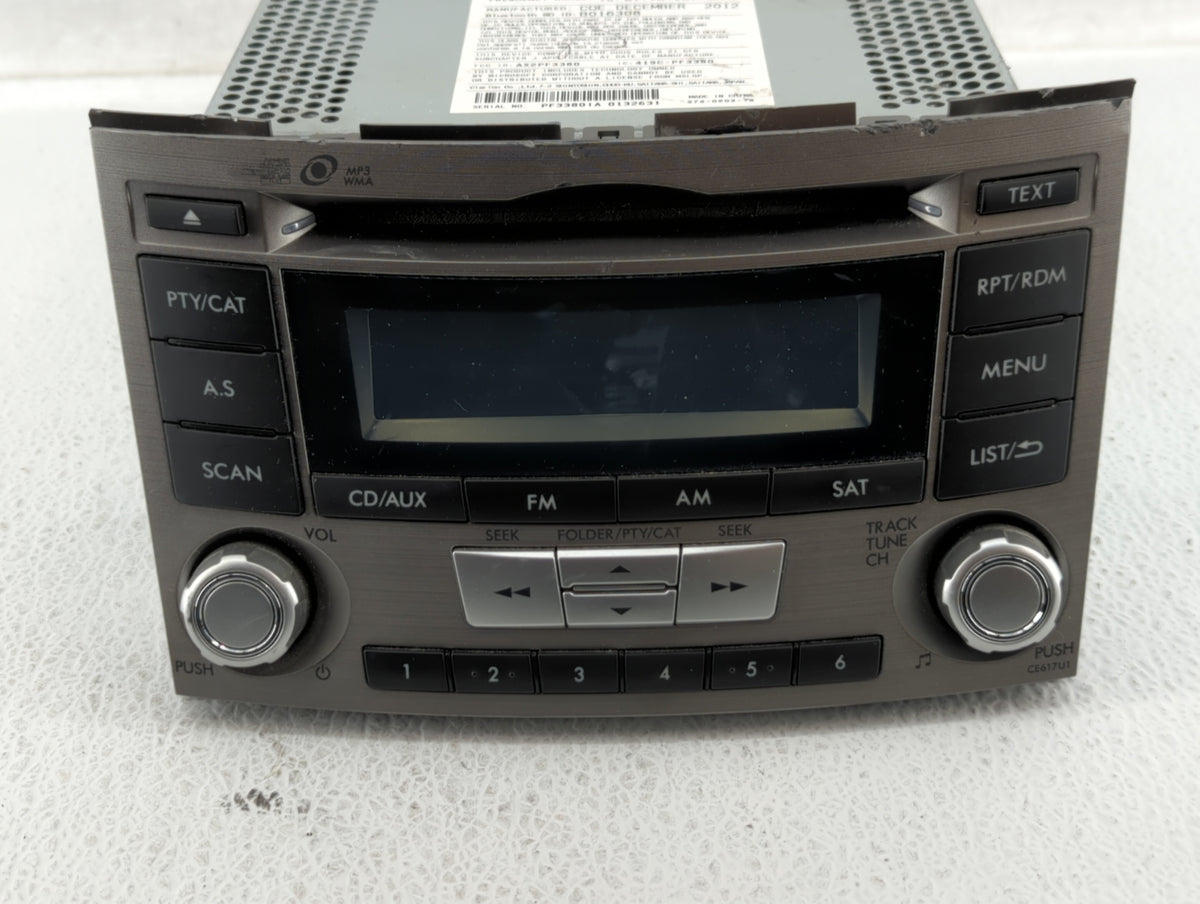 2012-2014 Subaru Legacy Am Fm Cd Player Radio Receiver 526086 - Oemusedautoparts1.com