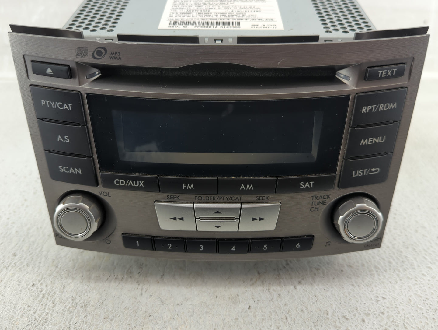 2012-2014 Subaru Legacy Am Fm Cd Player Radio Receiver - Oemusedautoparts1.com