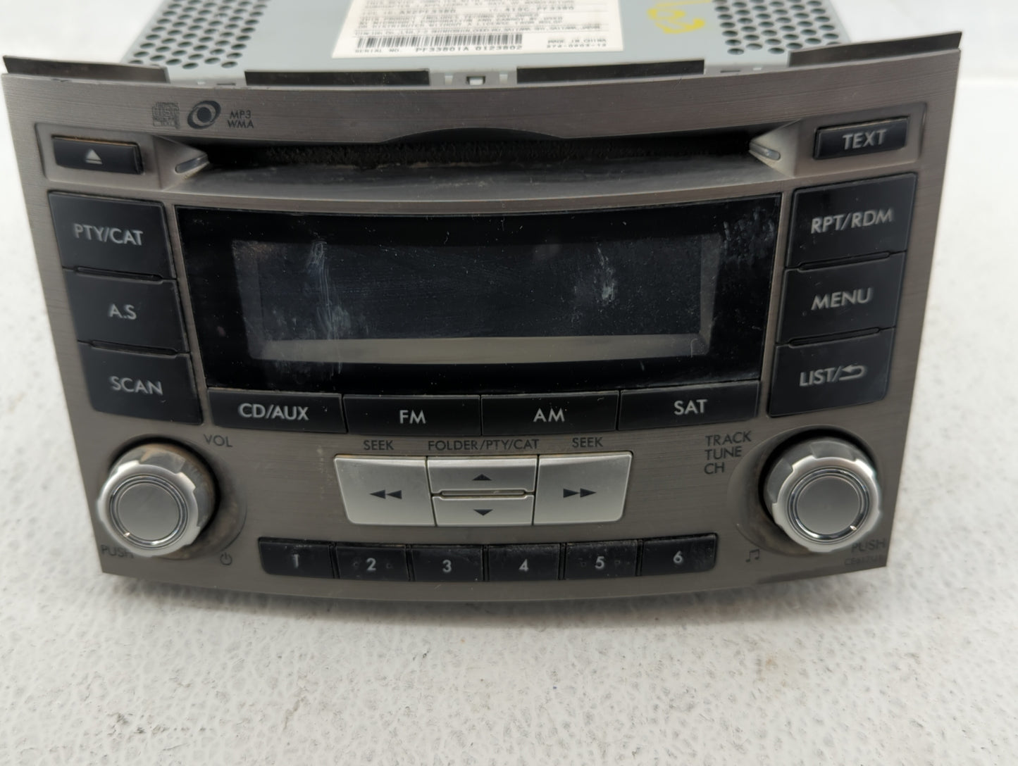 2012-2014 Subaru Legacy Radio AM FM Cd Player Receiver Replacement P/N:86201AJ61A Fits Fits 2012 2013 2014 OEM Used Auto Par