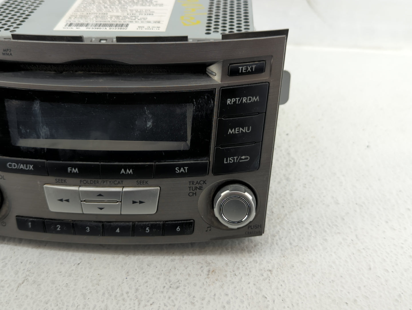 2012-2014 Subaru Legacy Radio AM FM Cd Player Receiver Replacement P/N:86201AJ61A Fits Fits 2012 2013 2014 OEM Used Auto Par