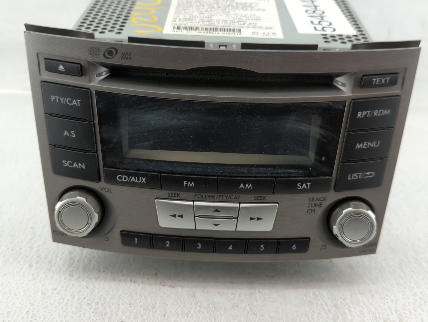 2012-2014 Subaru Legacy Am Fm Cd Player Radio Receiver - Oemusedautoparts1.com