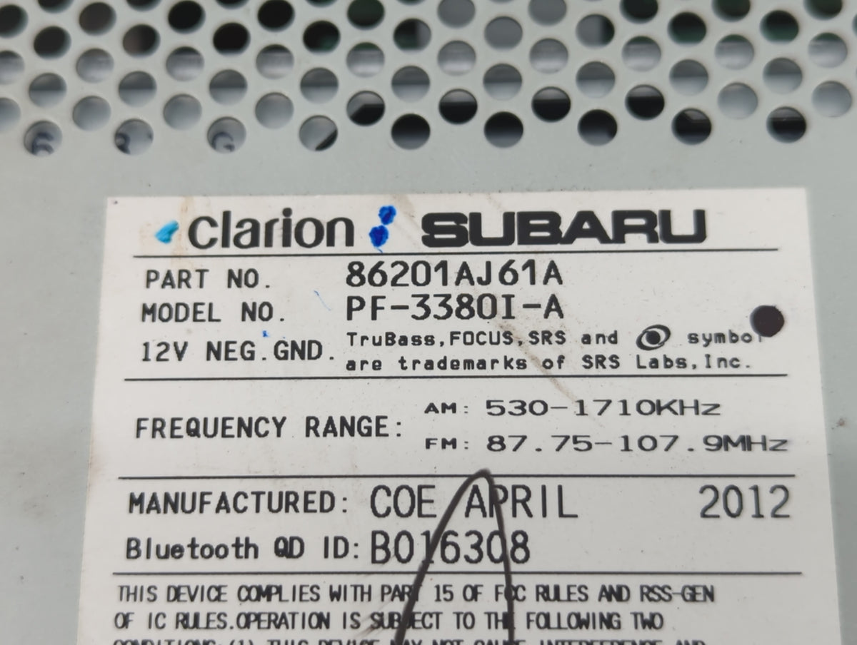 2012-2014 Subaru Legacy Undefined 583677 - Oemusedautoparts1.com