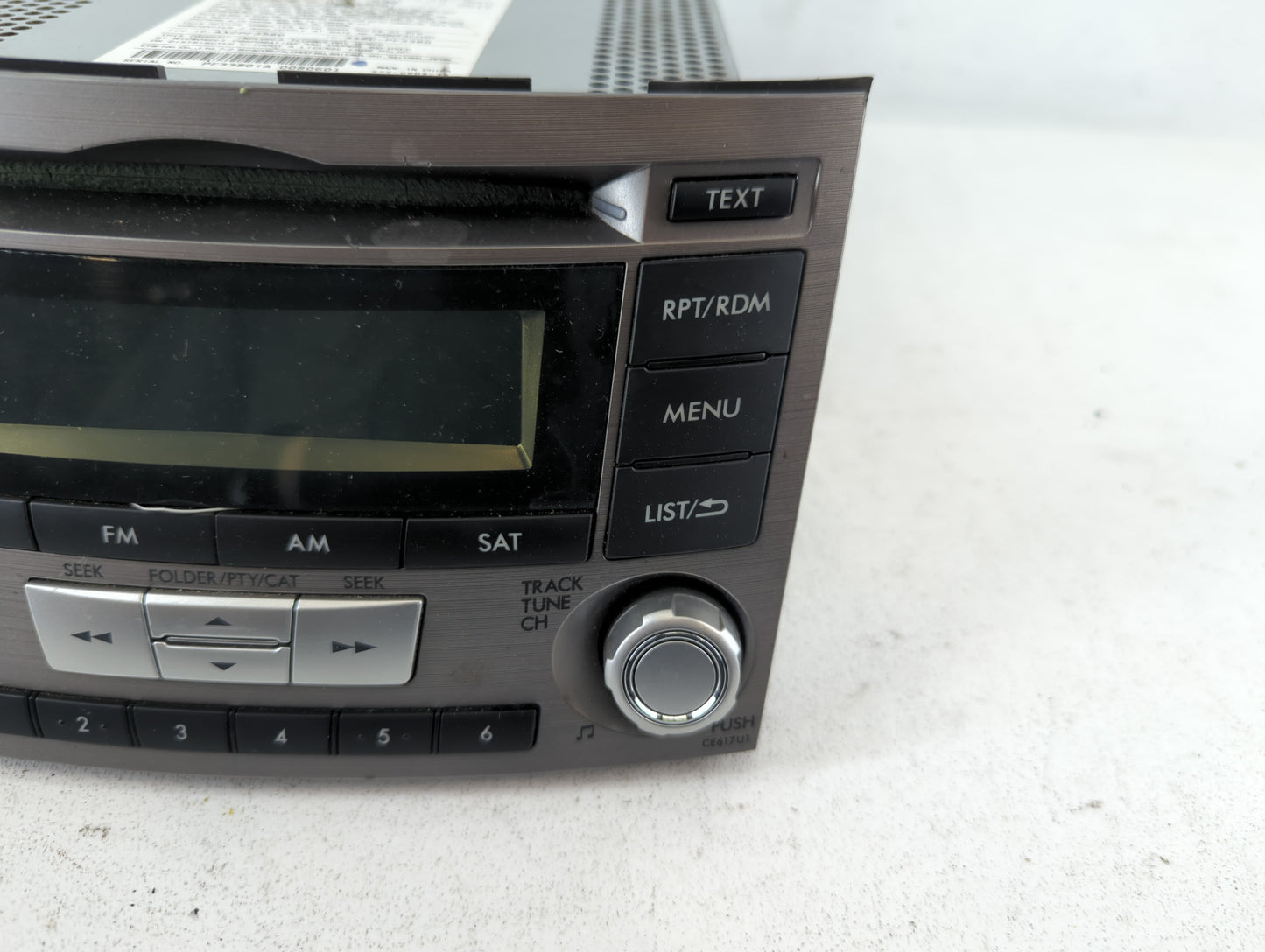2012-2014 Subaru Legacy Radio AM FM Cd Player Receiver Replacement P/N:86201AJ61A Fits Fits 2012 2013 2014 OEM Used Auto Par