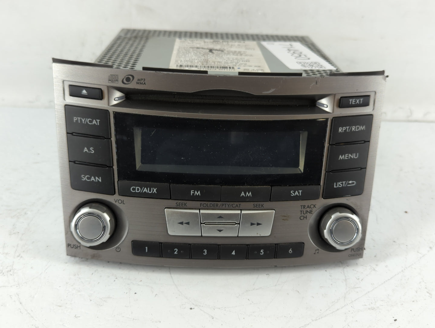 2012-2014 Subaru Legacy Radio AM FM Cd Player Receiver Replacement P/N:86201AJ61A Fits Fits 2012 2013 2014 OEM Used Auto Par