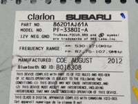2012-2014 Subaru Legacy Radio AM FM Cd Player Receiver Replacement P/N:86201AJ61A Fits Fits 2012 2013 2014 OEM Used Auto Par