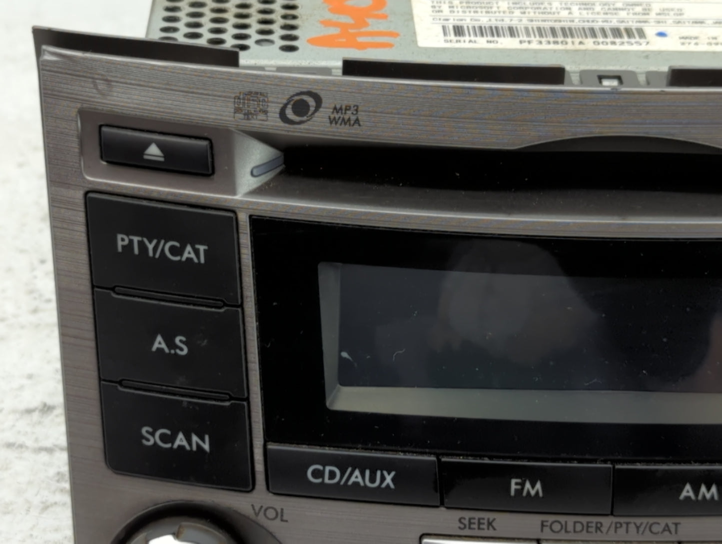 2012-2014 Subaru Legacy Radio AM FM Cd Player Receiver Replacement P/N:86201AJ61A Fits Fits 2012 2013 2014 OEM Used Auto Par