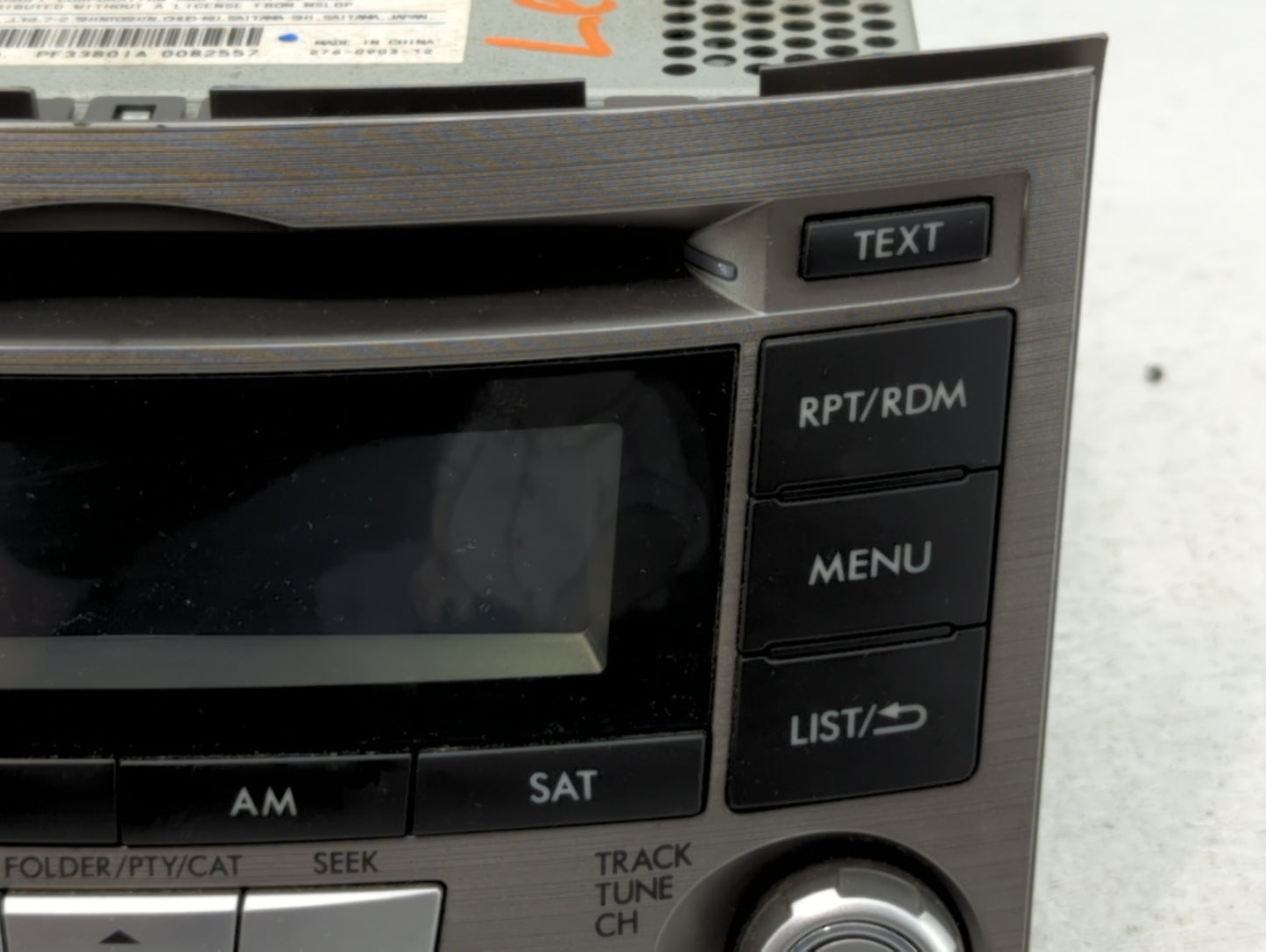 2012-2014 Subaru Legacy Radio AM FM Cd Player Receiver Replacement P/N:86201AJ61A Fits Fits 2012 2013 2014 OEM Used Auto Par