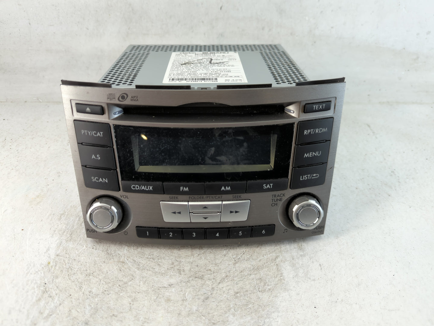 2012-2014 Subaru Legacy Radio AM FM Cd Player Receiver Replacement P/N:86201AJ61A Fits Fits 2012 2013 2014 OEM Used Auto Par