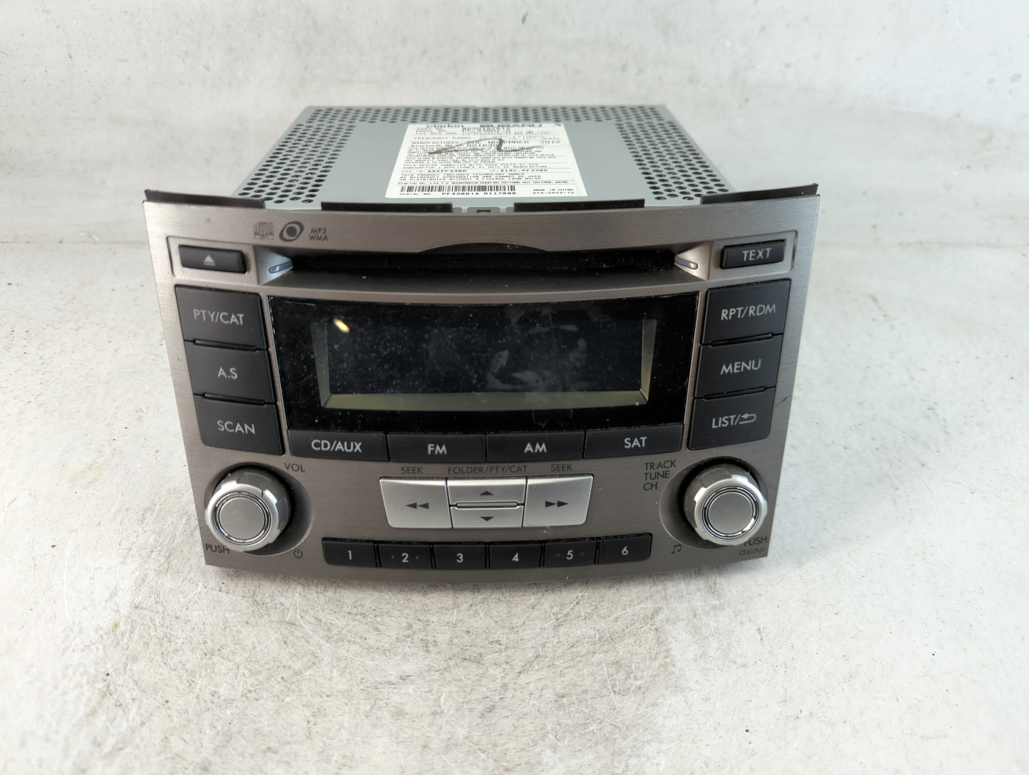 2012-2014 Subaru Legacy Radio AM FM Cd Player Receiver Replacement P/N:86201AJ61A Fits Fits 2012 2013 2014 OEM Used Auto Par