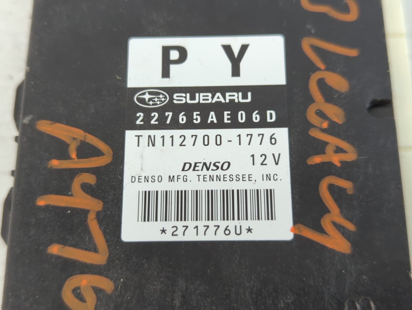 2013-2014 Subaru Legacy PCM Engine Control Computer ECU ECM PCU OEM P/N:TN112700-1776 22765AE06D Fits Fits 2013 2014 OEM Use