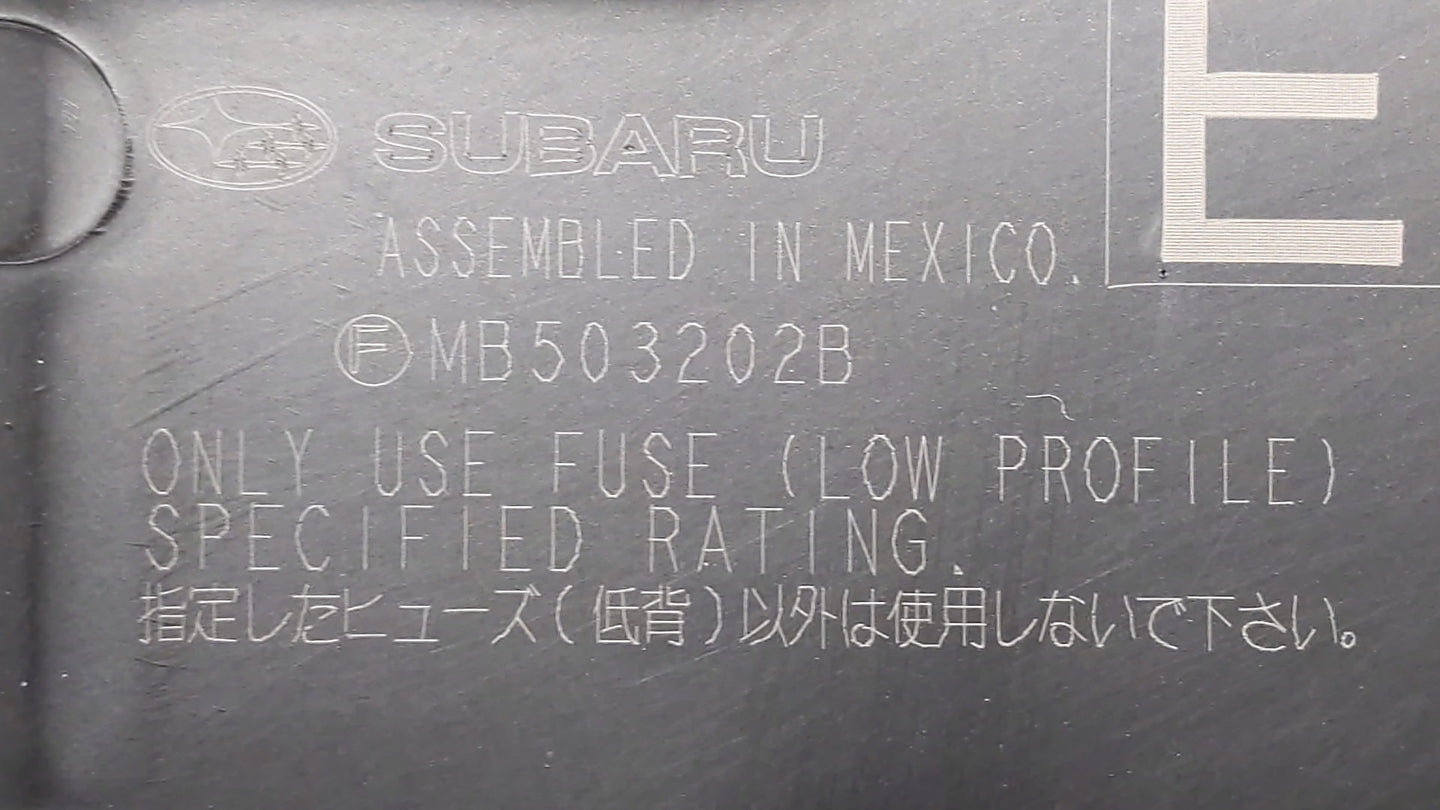 2013 Subaru Legacy Fusebox Fuse Box Panel Relay Module P/N:MB102800B Fits Fits 2010 2011 2012 2014 OEM Used Auto Parts - Oem