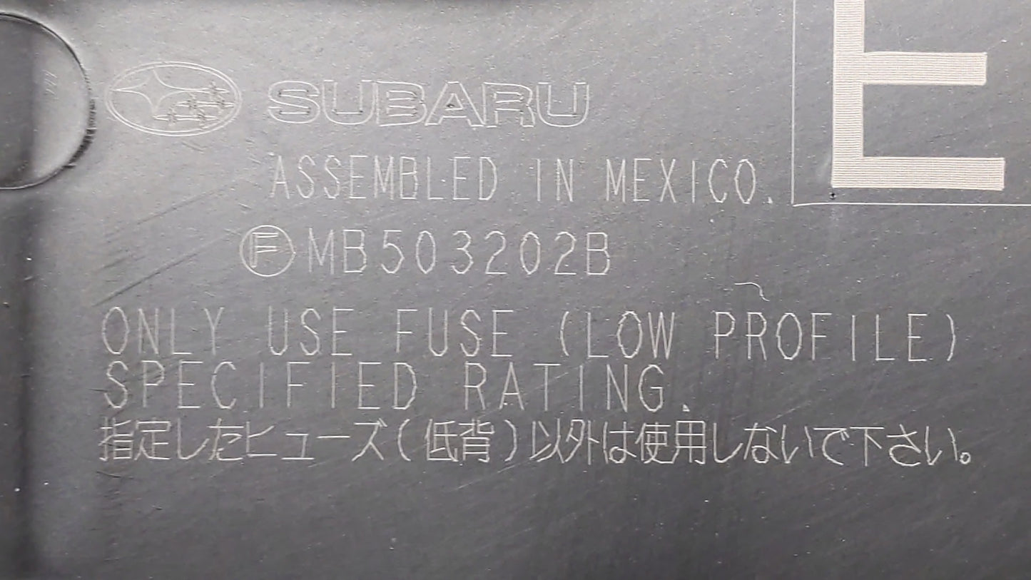 2013 Subaru Legacy Fusebox Fuse Box Panel Relay Module P/N:MB102800B Fits Fits 2010 2011 2012 2014 OEM Used Auto Parts - Oem