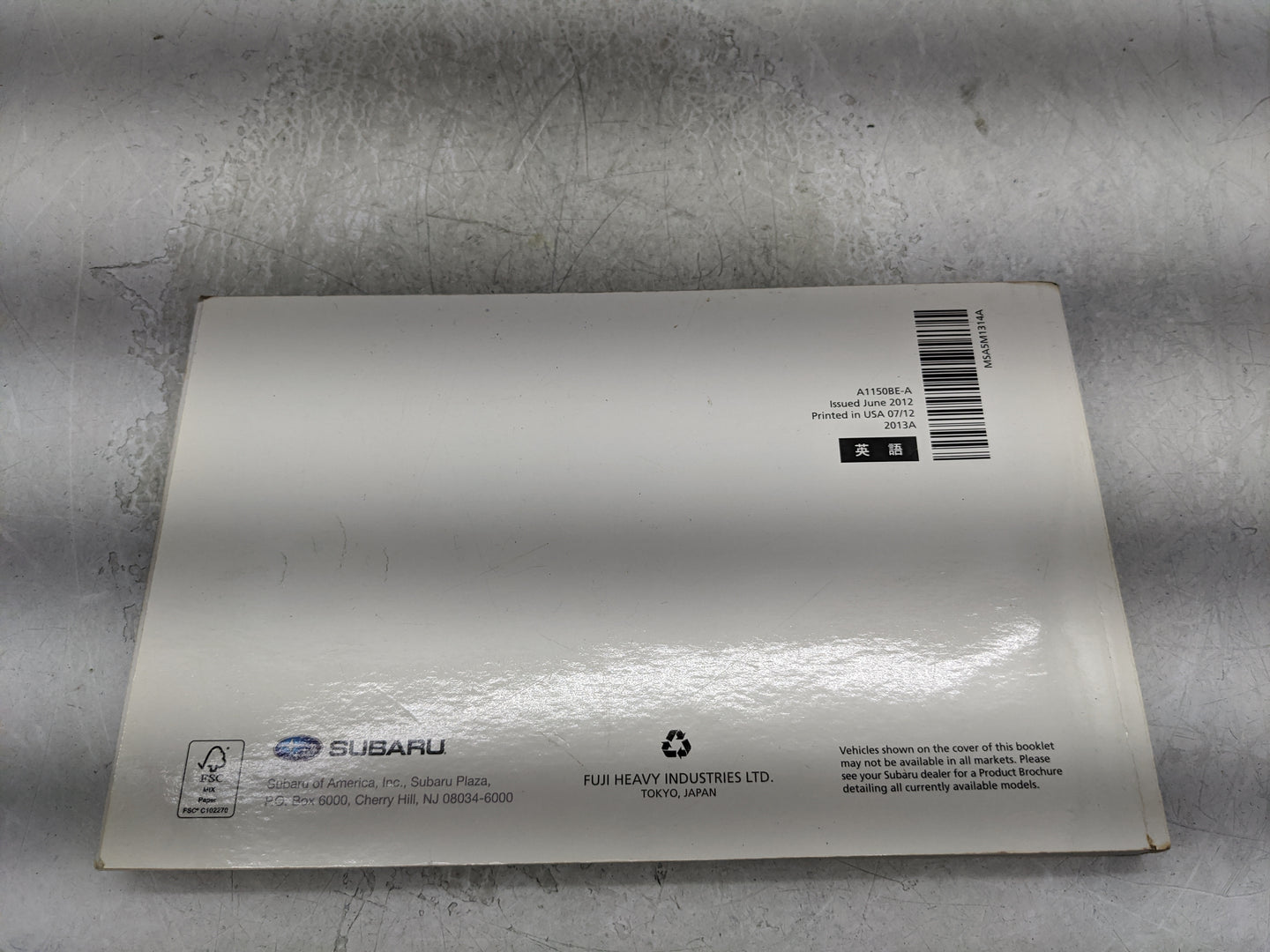 2013 Subaru Wrx Owners Manual Book Guide OEM Used Auto Parts - Oemusedautoparts1.com