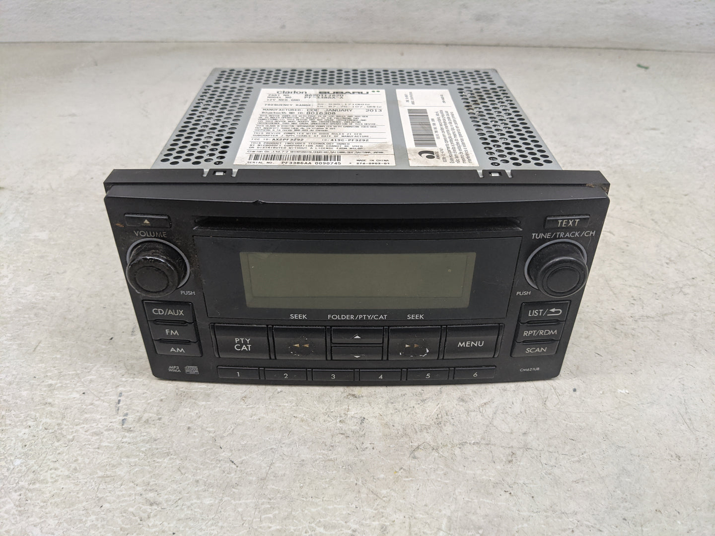 2013-2014 Subaru Xv Radio AM FM Cd Player Receiver Replacement P/N:86201FJ620 PF-3386A-A, AX2PF3292 Fits Fits 2012 2013 2014