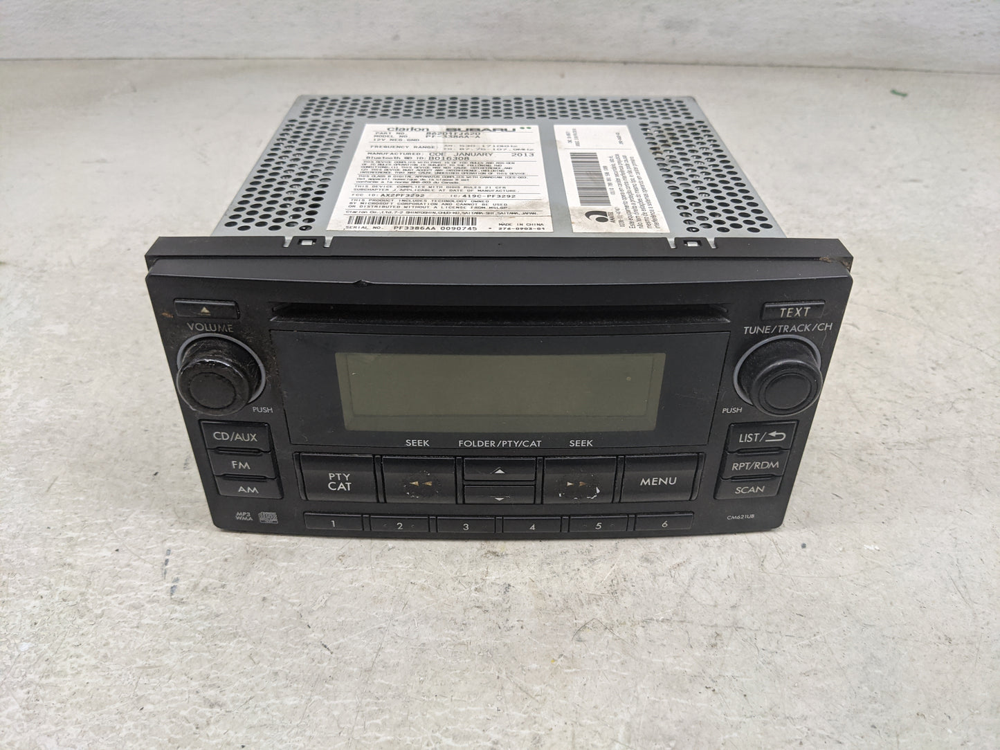 2013-2014 Subaru Xv Radio AM FM Cd Player Receiver Replacement P/N:86201FJ620 PF-3386A-A, AX2PF3292 Fits Fits 2012 2013 2014