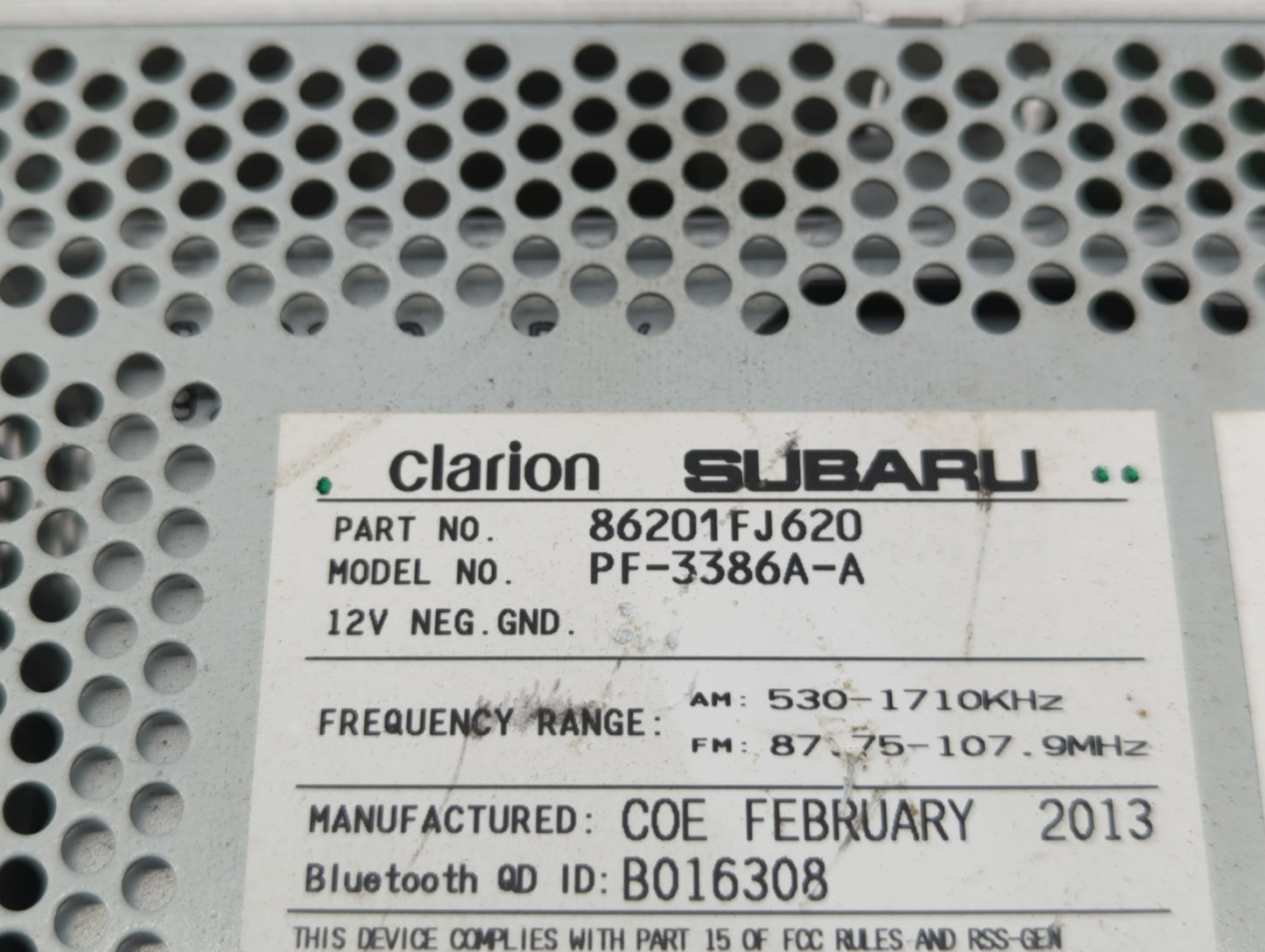 Subaru Xv Am Fm Cd Player Radio Receiver - Oemusedautoparts1.com