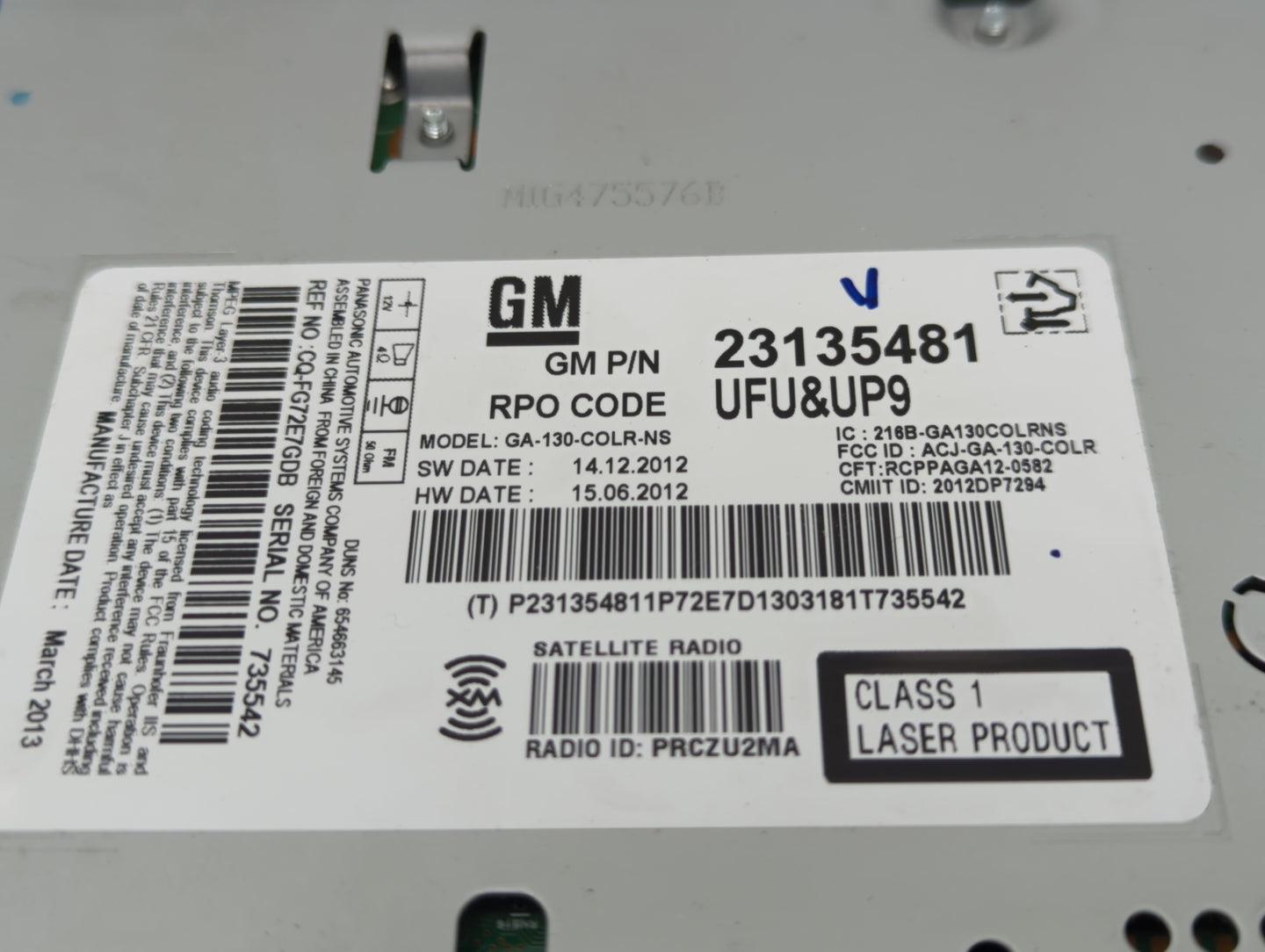 2013 Suzuki Equator Radio AM FM Cd Player Receiver Replacement P/N:23135481 Fits OEM Used Auto Parts - Oemusedautoparts1.com