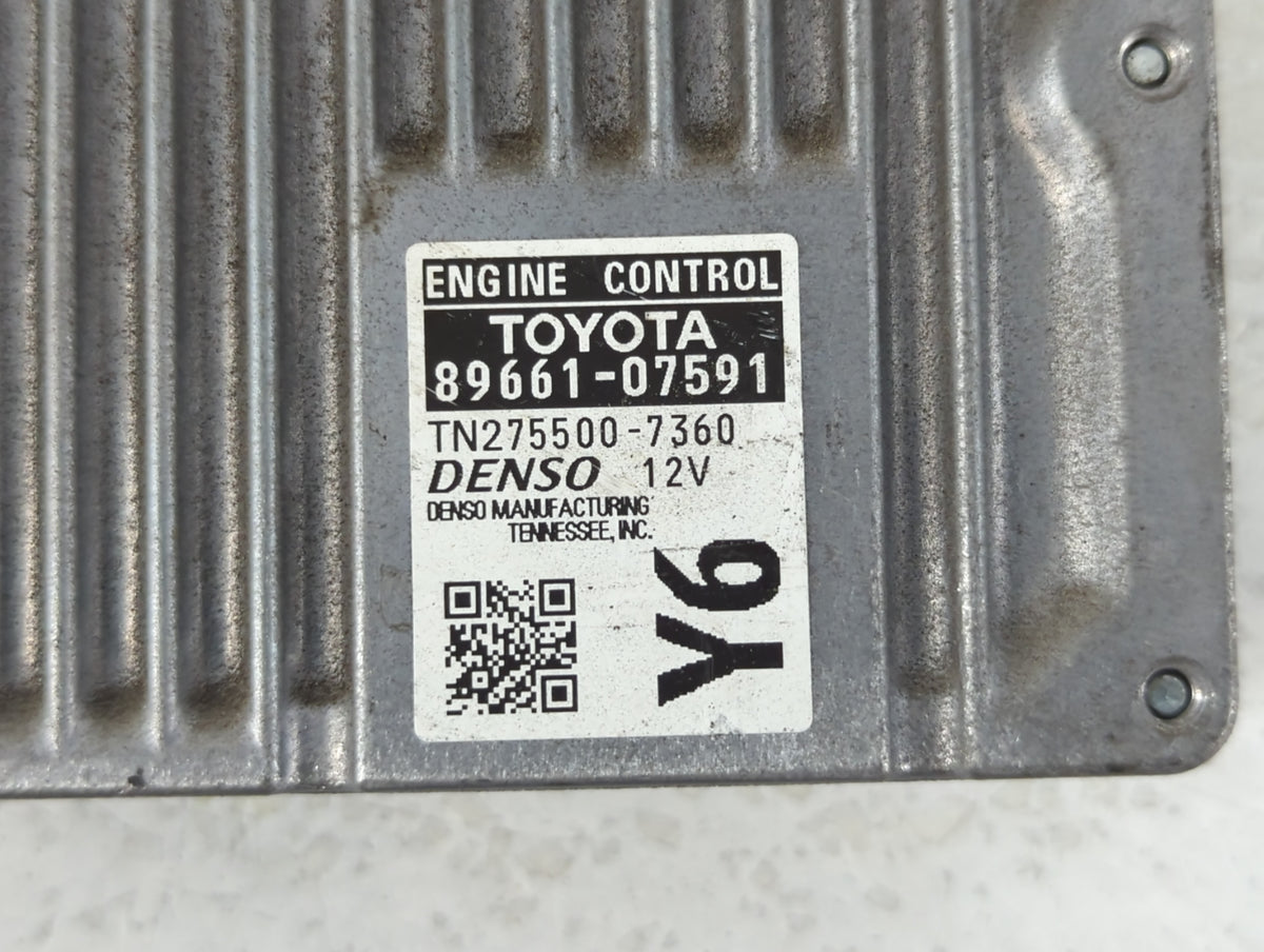 2013-2014 Toyota Avalon PCM Engine Control Computer ECU ECM PCU OEM P/N:89661-07591 Fits 2013 2014 OEM Used Auto Parts - Oem