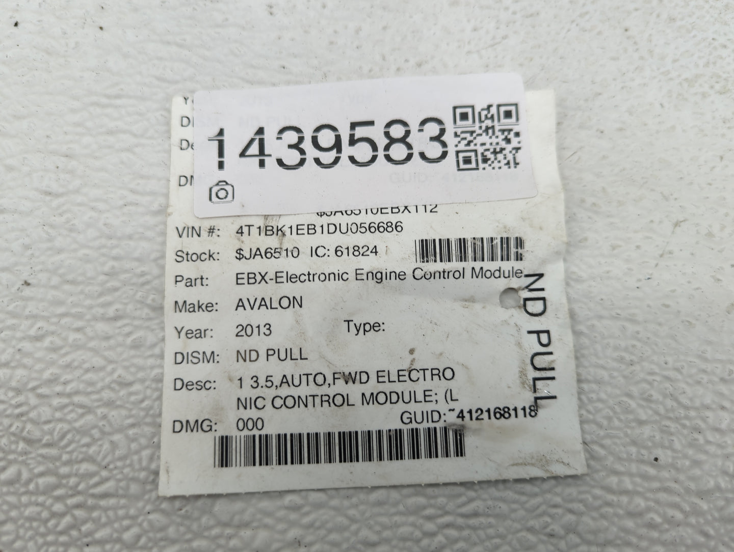 2013-2014 Toyota Avalon PCM Engine Control Computer ECU ECM PCU OEM P/N:89661-07591 TN275500-7360 Fits Fits 2013 2014 OEM Us