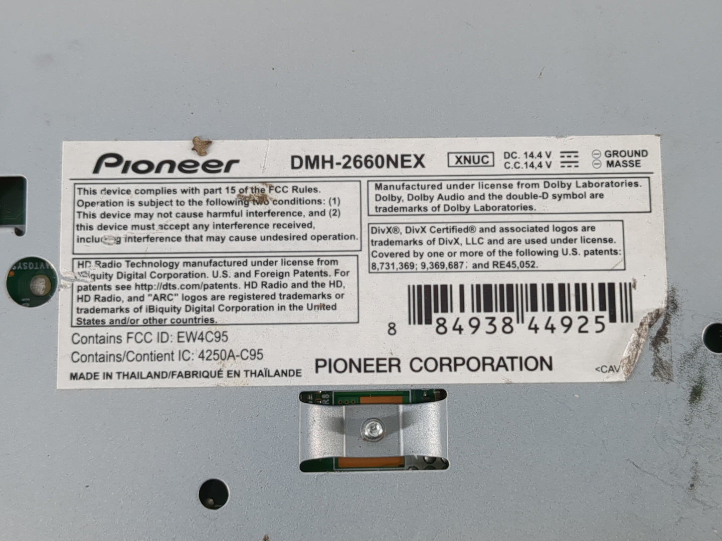 2012 Toyota Camry Radio AM FM Cd Player Receiver Replacement P/N:DMH-2660NEX Fits OEM Used Auto Parts - Oemusedautoparts1.co