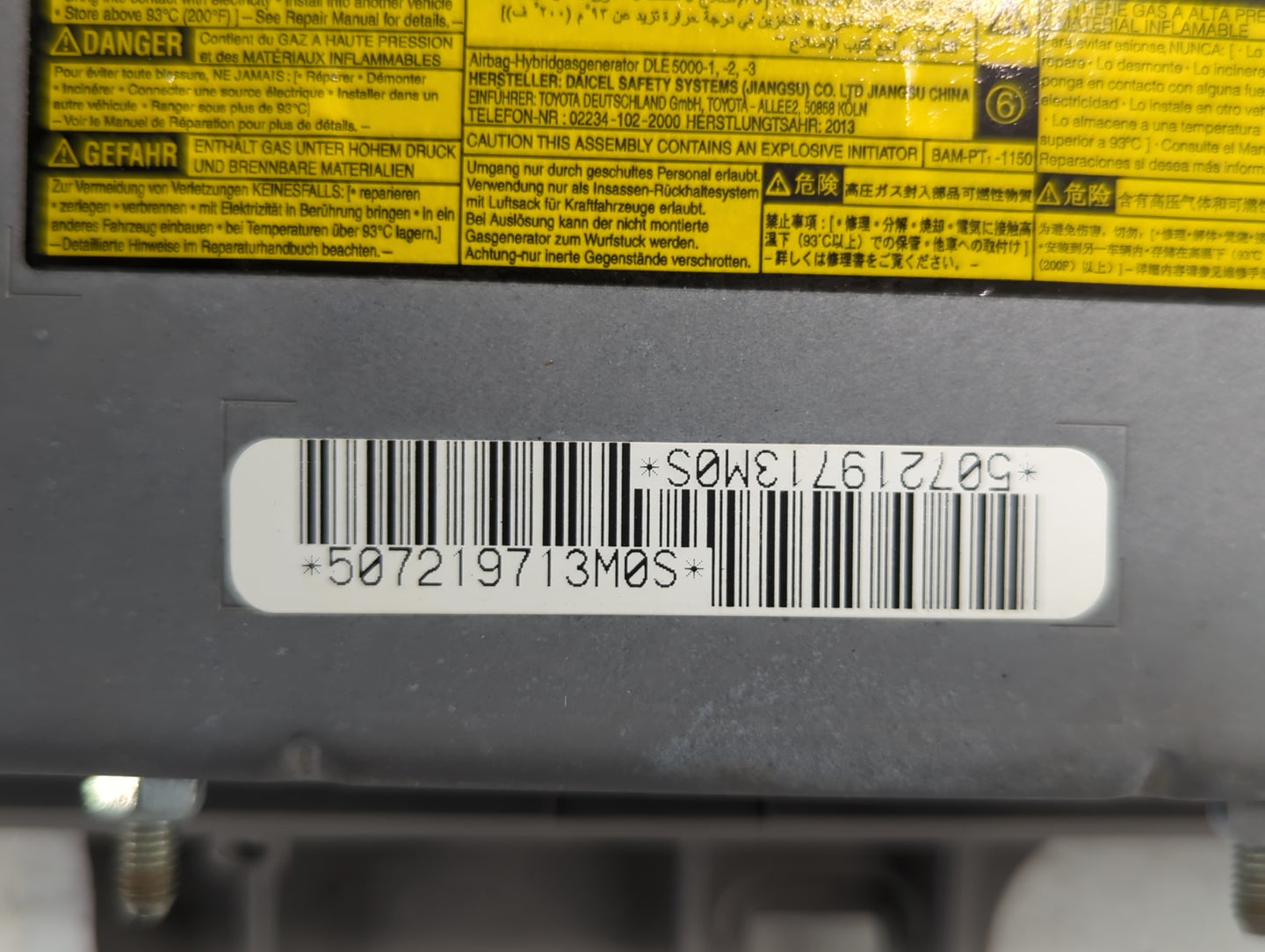 2012-2017 Toyota Camry Air Bag Passenger Right Dashboard Oem - Oemusedautoparts1.com