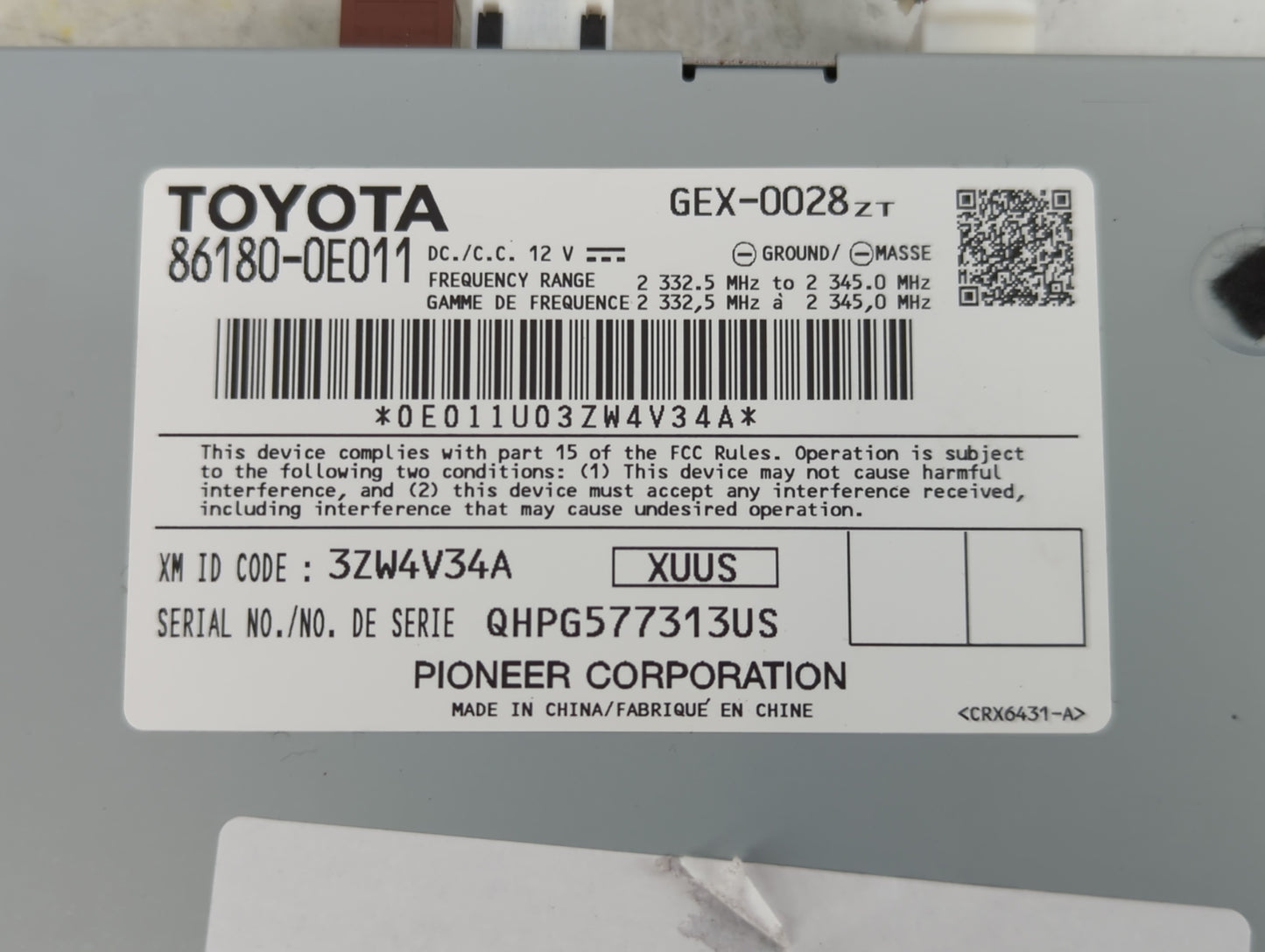 2013 Toyota Camry Radio AM FM Cd Player Receiver Replacement P/N:86180-0E011 Fits OEM Used Auto Parts - Oemusedautoparts1.co