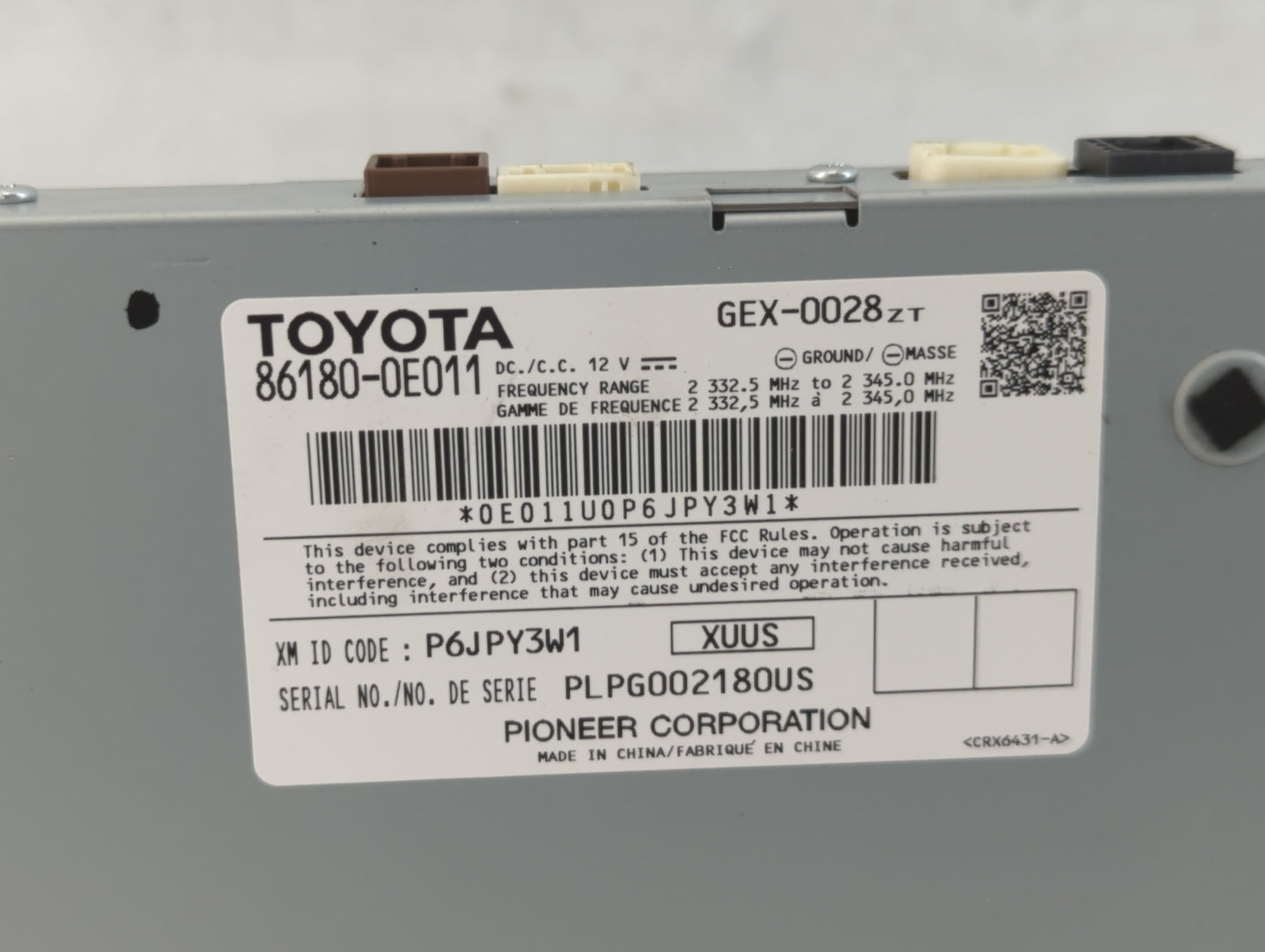 2012-2015 Toyota Camry Radio AM FM Cd Player Receiver Replacement P/N:86180-0E011 Fits Fits 2012 2013 2014 2015 OEM Used Aut