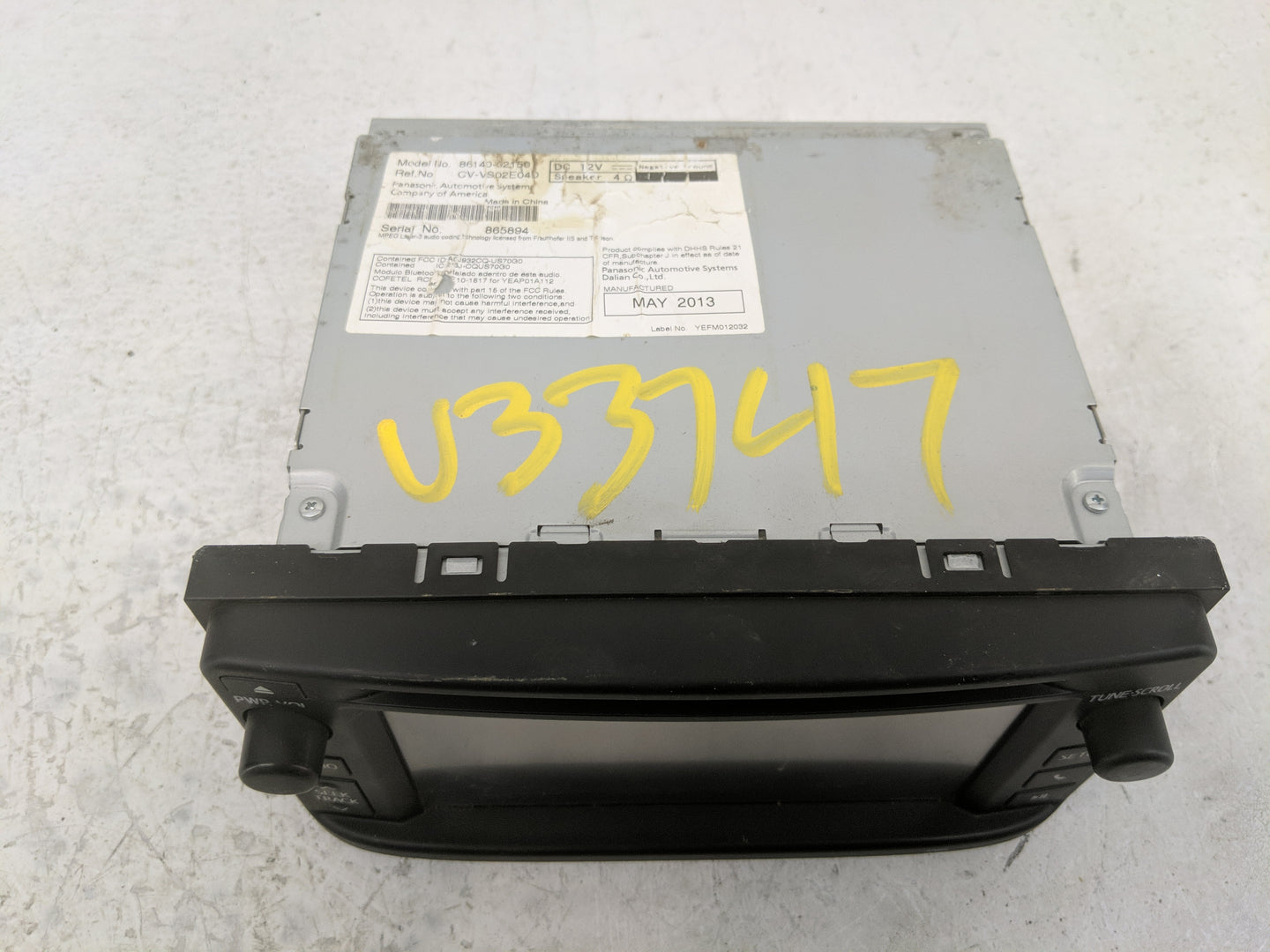 2013 Toyota Corolla Radio AM FM Cd Player Receiver Replacement P/N:86140-02150 Fits OEM Used Auto Parts - Oemusedautoparts1.