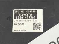 2012-2013 Toyota Prius PCM Engine Control Computer ECU ECM PCU OEM P/N:89661-47361 Fits Fits 2012 2013 OEM Used Auto Parts -