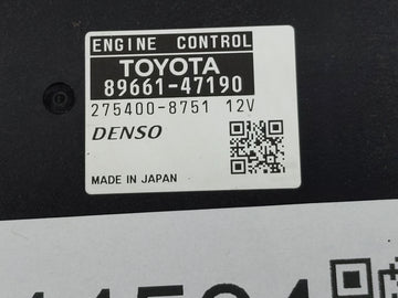 2012-2013 Toyota Prius PCM Engine Control Computer ECU ECM PCU OEM P/N:275400-8751 89661-47190 Fits Fits 2012 2013 OEM Used Auto Parts