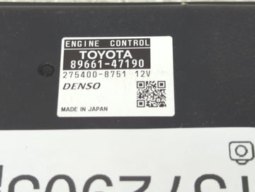 2012-2013 Toyota Prius PCM Engine Control Computer ECU ECM PCU OEM P/N:275400-8751 89661-47190, 275500-9060 Fits Fits 2012 2013 OEM Used Auto Parts
