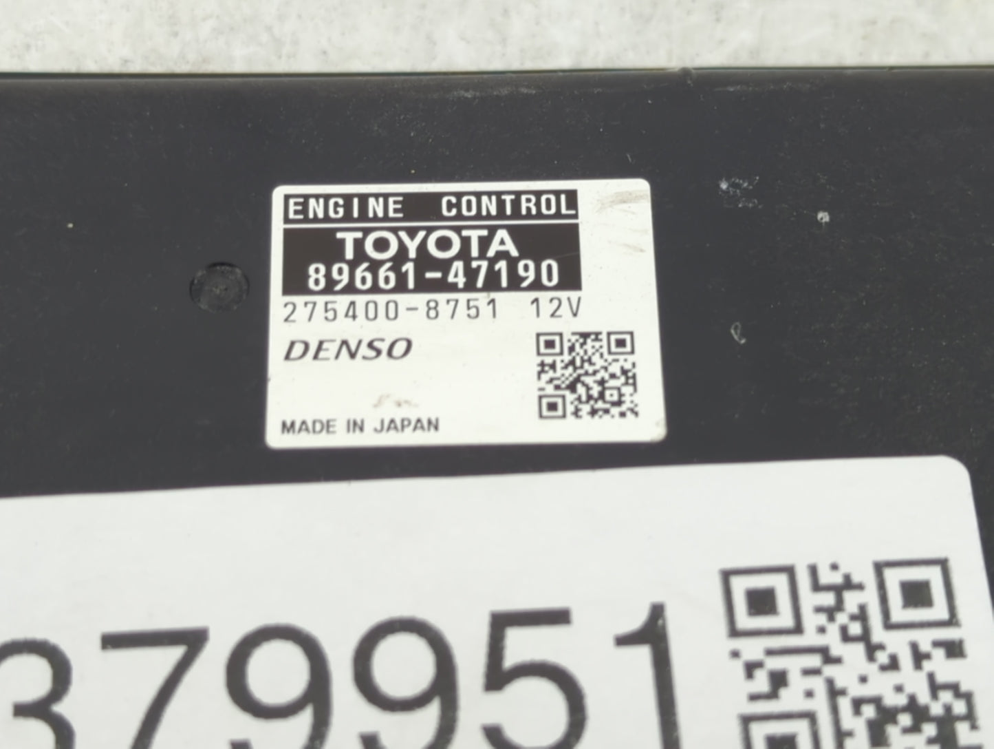 2012-2013 Toyota Prius PCM Engine Control Computer ECU ECM PCU OEM P/N:89661-47190 Fits Fits 2012 2013 OEM Used Auto Parts -