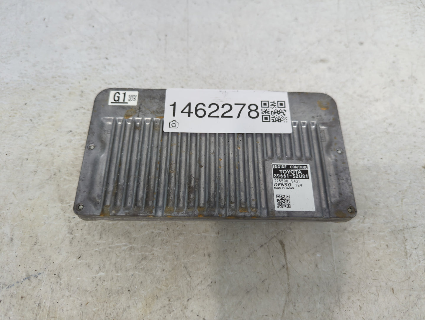 2012-2013 Toyota Prius PCM Engine Control Computer ECU ECM PCU OEM P/N:89661-52U81 275500-5431 Fits Fits 2012 2013 OEM Used 