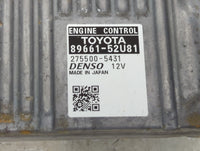 2012-2013 Toyota Prius PCM Engine Control Computer ECU ECM PCU OEM P/N:89661-52U81 275500-5431 Fits Fits 2012 2013 OEM Used 
