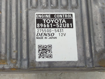 2012-2013 Toyota Prius PCM Engine Control Computer ECU ECM PCU OEM P/N:89661-52U81 275500-5431 Fits Fits 2012 2013 OEM Used Auto Parts
