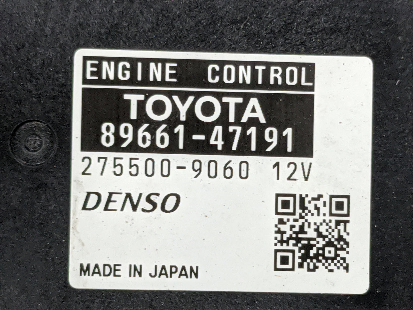 2012-2013 Toyota Prius PCM Engine Control Computer ECU ECM PCU OEM P/N:89661-47191 275500-9060 Fits Fits 2012 2013 OEM Used 