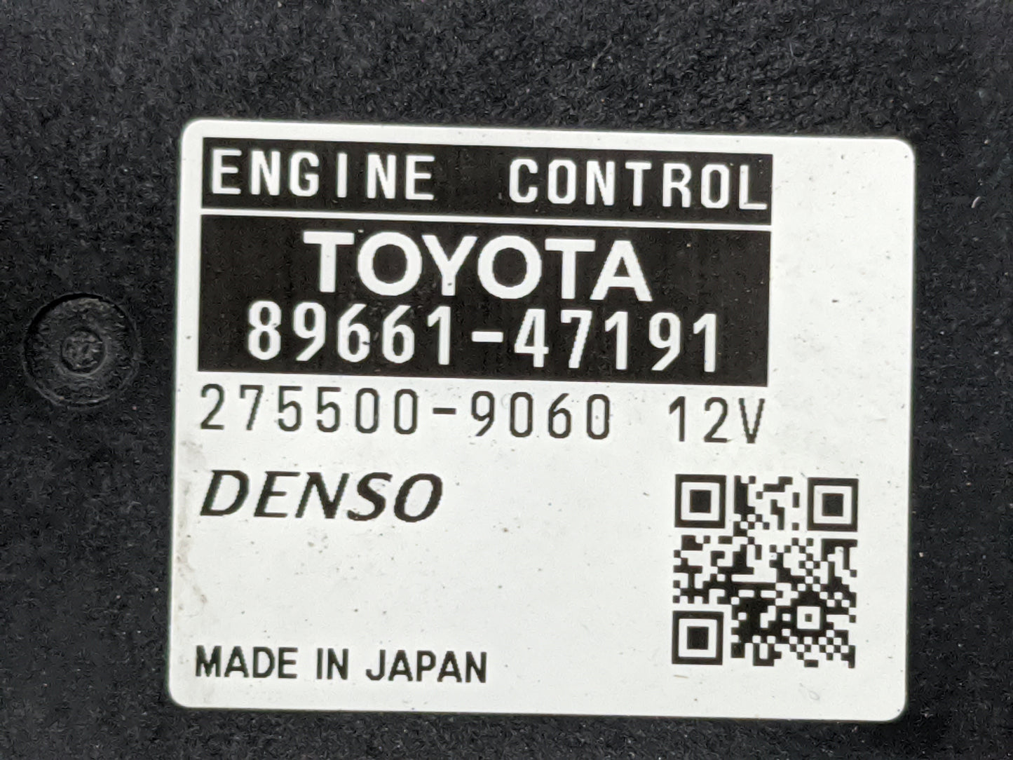 2012-2013 Toyota Prius PCM Engine Control Computer ECU ECM PCU OEM P/N:89661-47191 275500-9060 Fits Fits 2012 2013 OEM Used 