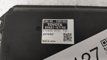 2012-2013 Toyota Prius PCM Engine Control Computer ECU ECM PCU OEM P/N:89661-47190 89661-47191 Fits Fits 2012 2013 OEM Used Auto Parts