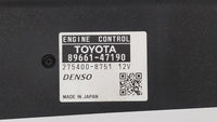 2012-2013 Toyota Prius PCM Engine Control Computer ECU ECM PCU OEM P/N:89661-47190 89661-47191 Fits Fits 2012 2013 OEM Used 