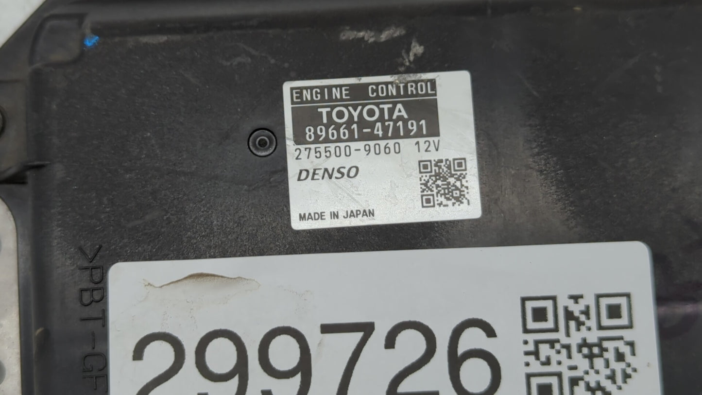 2012-2013 Toyota Prius PCM Engine Control Computer ECU ECM PCU OEM P/N:89661-47191 89661-47190 Fits Fits 2012 2013 OEM Used 