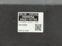 2012-2013 Toyota Prius PCM Engine Control Computer ECU ECM PCU OEM P/N:89661-47191 89661-47190 Fits Fits 2012 2013 OEM Used 