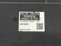 2012-2013 Toyota Prius PCM Engine Control Computer ECU ECM PCU OEM P/N:89661-47191 89661-47190 Fits Fits 2012 2013 OEM Used 